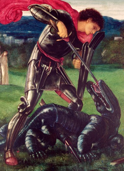 ‘St George and the Dragon’, 1868, by Edward Burne-Jones, on display at the award-winning William Morris Gallery