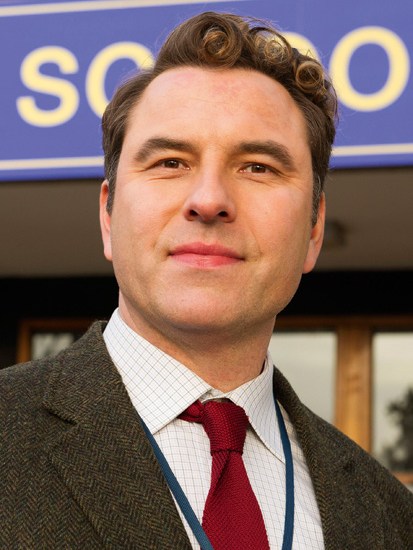 Vulnerable: David Walliams as Mr Church, the chemistry teacher, in ‘Big School’