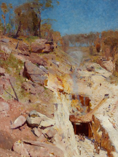 ‘Fire’s On’, 1891, by Arthur Streeton, a member of the Heidelberg School, named after a village outside Melbourne