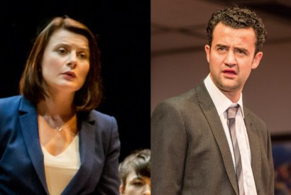 Opposing sides: Monica Dolan, the super-brainy lawyer, and Daniel Mays (Andrew)