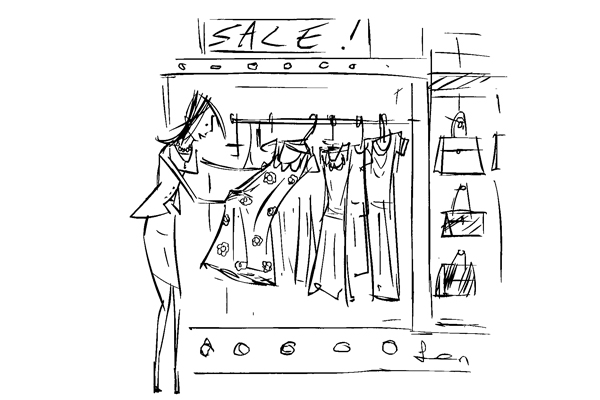 ‘How absolutely hideous — it’ll go perfectly with those shoes I never wear.’