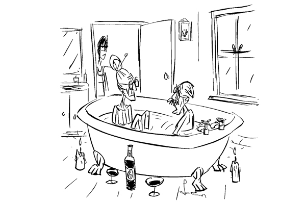 ‘This would have been even more romantic if we didn’t need the home-help to lift us in and out of the bath.’