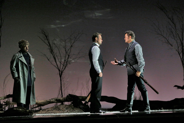 Fight to the death: Onegin (Mariusz Kwiecien) and Lenski (Piotr Beczala)