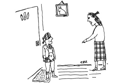 ‘You’re not going to school in that skirt, laddie.’