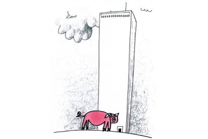 ‘And the fourth little pig, he built his house from glass and steel, left it vacant and waited for values to soar.’