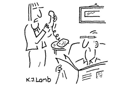 ‘It’s the anger management counsellor — she’s furious that you missed your appointment.’