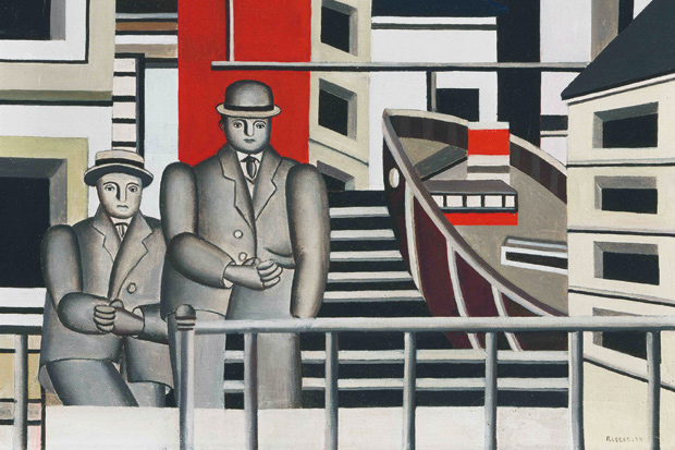 Fernand Léger‘s ‘Animated Landscape’, 1924, which shows the artist (left) and his dealer Léonce Rosenberg (right) 