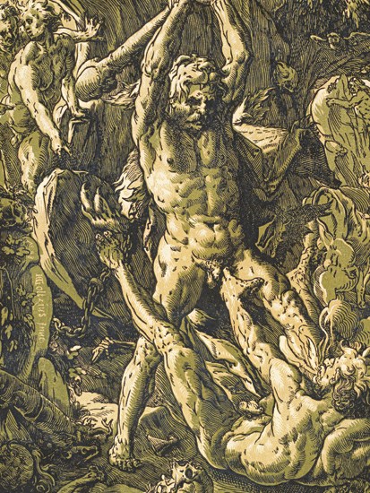 ‘Hercules Killing Cacus’, 1588, by Hendrik Goltzius