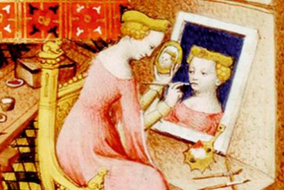 'Marcia painting her self-portrait’; detail from Boccaccio’s On Famous Women (1402)