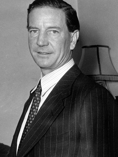 Kim Philby at the press conference he called in 1955 to deny being the ‘Third Man’