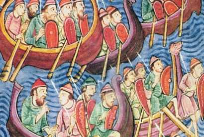 The Vikings arrive in England during the second wave of migration (Scandinavian school, 10th century)