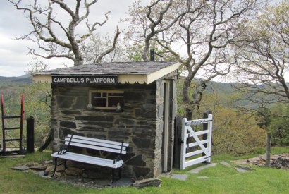 Campbell’s Platform, a private unstaffed halt on the Welsh narrow guage Ffestiniog railway