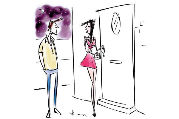 ‘I’d invite you in, but as we’ve already had sex behind the kebab van I don’t see there’s much point.’