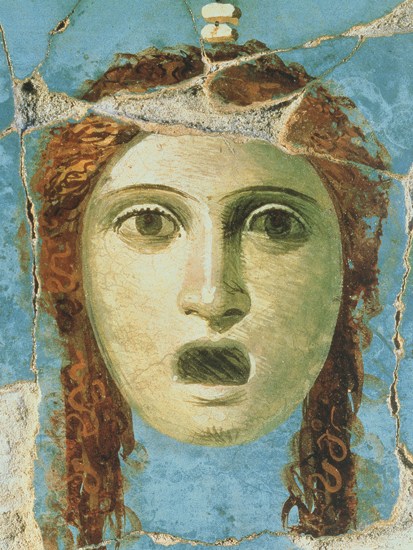 Wall painting of a female head, Pompeii, 1st century AD