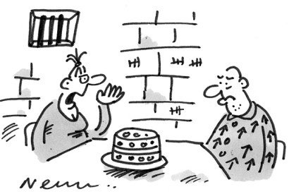 ‘There’s a copy of Crime and Punishment in the cake.’