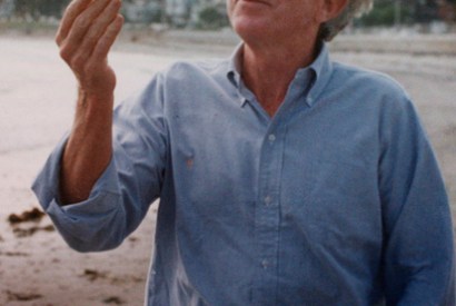 No worries: John Updike in his late fifties, on the beach at Swampscott, Mass