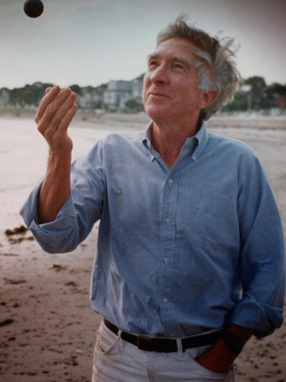 No worries: John Updike in his late fifties, on the beach at Swampscott, Mass