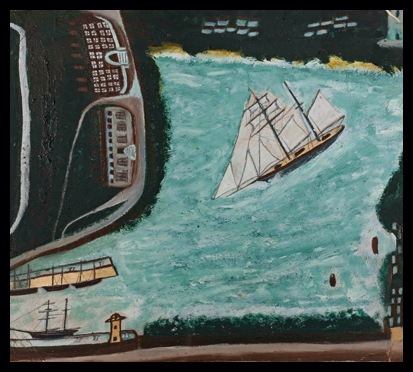 ‘The Schooner the Beata, Penzance, Mount’s Bay and Newlyn Harbour’ by Alfred Wallis,