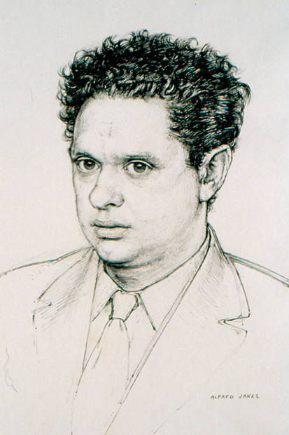One of three portraits of Dylan Thomas by Alfred Janes