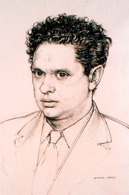 One of three portraits of Dylan Thomas by Alfred Janes
