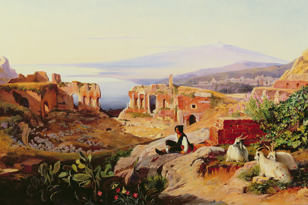 The most romantic winter resort in Europe: Taormina, with Mount Etna in the background, by Edward Lear