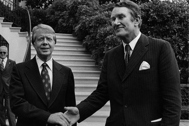 Long goodbye: Malcolm Fraser with Jimmy Carter