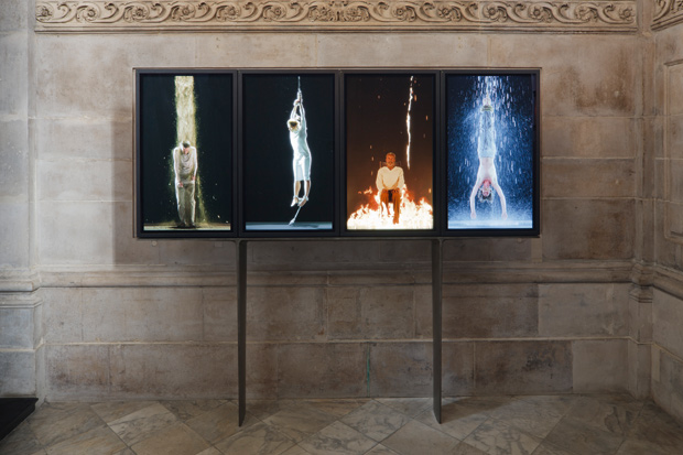 Different stages of suffering: ‘Martyrs (Earth, Air, Fire, Water)’ , 2014, by Bill Viola