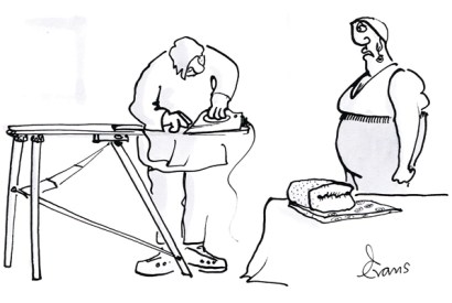 ‘Is this performance art or are you actually ironing?’