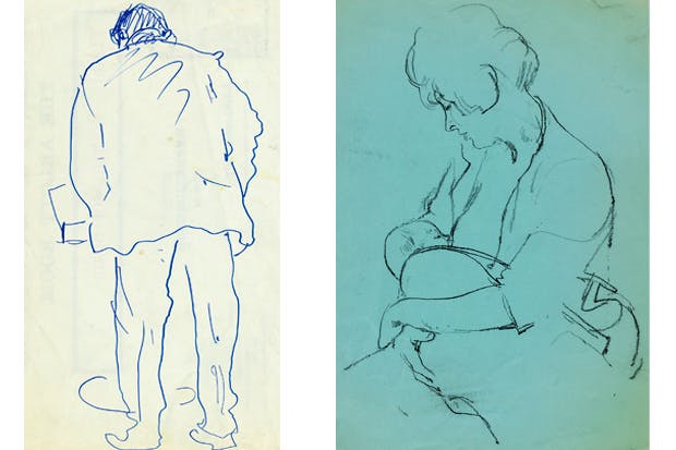 ‘He thought he could have made it as a visual artist — if only more people had liked his work.’ Above: John Arlott reading (1977) and Kathy and Jessy (1963)