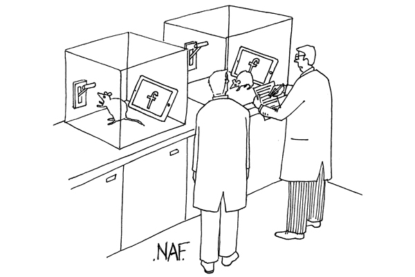 ‘The reward used to be food. Now it’s Facebook access for ten minutes.’