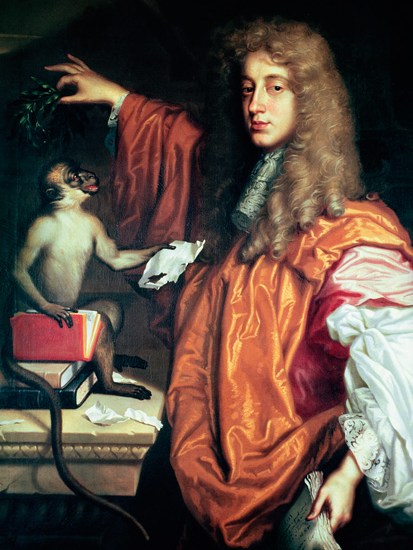 Portrait of John Wilmot, Earl of Rochester, with his pet monkey, attributed to Jacob Huysmans