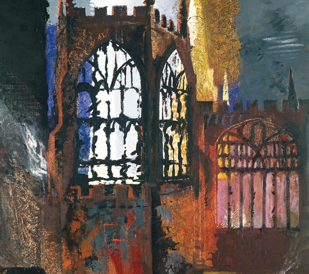 ‘Coventry Cathedral’, 1940, by John Piper