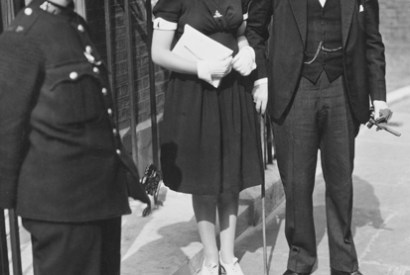 Mary and Papa, Downing Street, July 1942