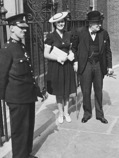 Mary and Papa, Downing Street, July 1942