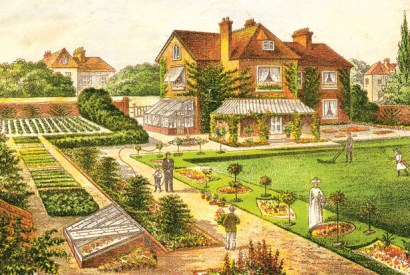 From ‘Amateur Gardener’, c. 1890, showing the much sought after suburban garden at its most perfect