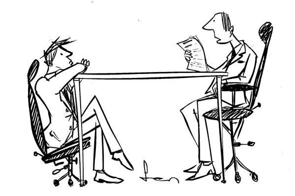 ‘An impressive CV and confident interview — all rather let down by your inability to adjust your chair.’