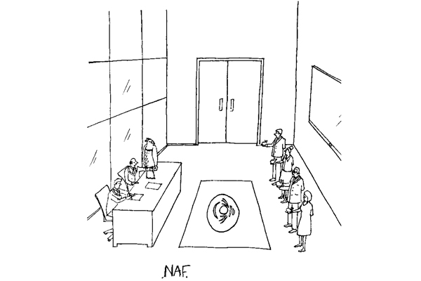 ‘We have recently changed our intern selection process. Could you now please place the baby rabbit you’re holding on to your heads.’