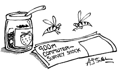 ‘Sorry I’m late. I was stuck in a jam.’