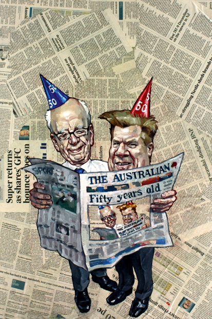 Newspaper legends… Rupert Murdoch with Chris Mitchell
