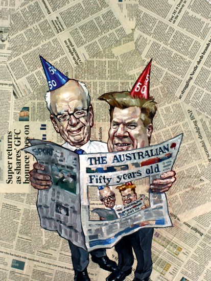 Newspaper legends… Rupert Murdoch with Chris Mitchell