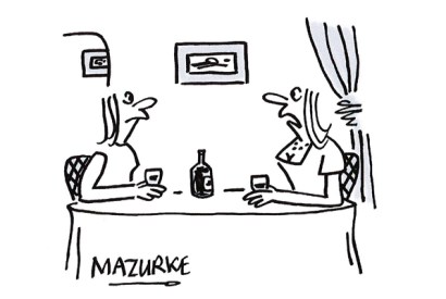 ‘The doctor advised Gerald that he needed more exercise so he’s run off with his secretary.’