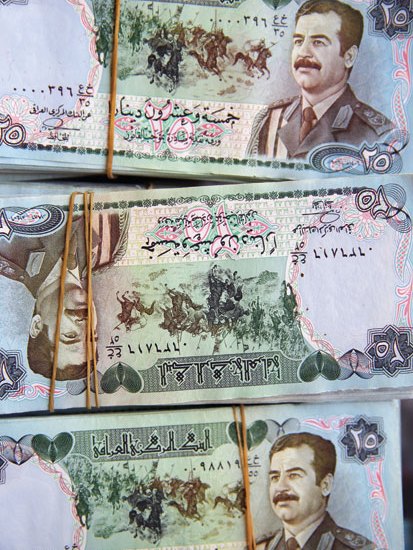 Saddam on money
