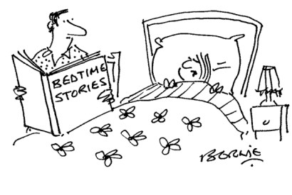 ‘Are you going to be much longer, Daddy? I’m trying to get to sleep.’