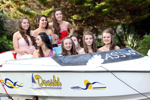 Showing up to your prom in a tank is a bit 2013