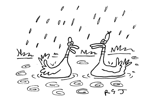 ‘Rain doesn’t bother me — it’s like sanctions off Vladimir Putin’s back.’