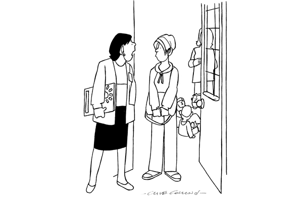 ‘Bearing in mind your little boy’s issues with sugary drinks, we recommend you enrol him in the rehab crèche.’