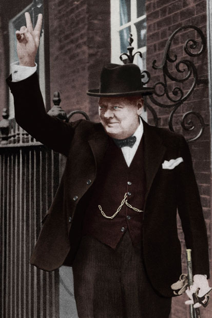 Outside Downing Street in June 1943. Ten years earlier, no one would have thought it remotely likely that Winston Churchill would be regarded as his country’s saviour