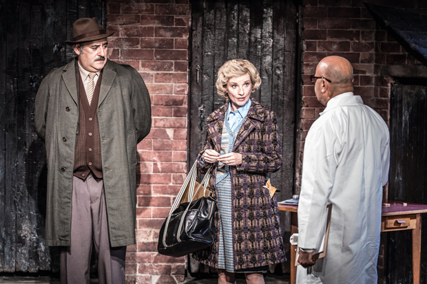 Jane Horrocks as the slovenly matriarch still fond of her bullying husband George (‘East is East’ playwright Ayub Khan Din, left)
