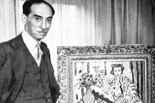 Paul Rosenberg with a Matisse painting in the 1930s