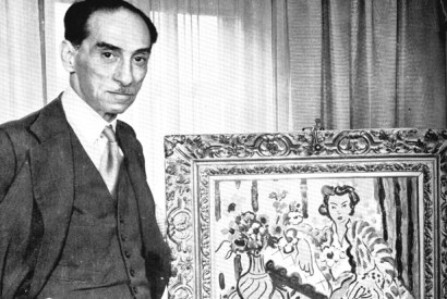 Paul Rosenberg with a Matisse painting in the 1930s